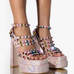 AZALEA WANG SUGAR HIGH CHUNKY SANDAL IN PINK