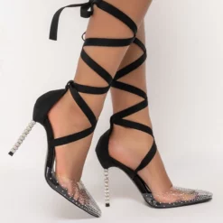 AZALEA WANG SWEET NOTHINGS STILETTO PUMP IN BLACK -AZALEA WANG Shop azalea wang sweet nothings stiletto pump in black black 2 2 c1