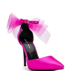 AZALEA WANG SWEETIE TRENDY BOW PUMPS IN FUCHSIA -AZALEA WANG Shop azalea wang sweetie trendy bow pumps in fuchsia fuchsia 4 4