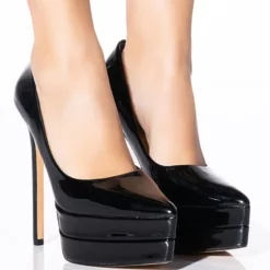 AZALEA WANG SWEETPEA PATENT STILETTO PLATFORM PUMP