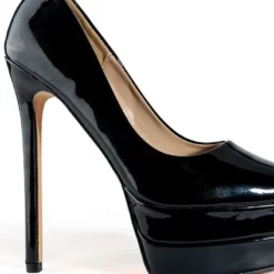 AZALEA WANG SWEETPEA PATENT STILETTO PLATFORM PUMP -AZALEA WANG Shop azalea wang sweetpea patent stiletto platform pump black 5 5