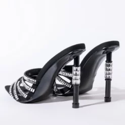 AZALEA WANG TAKE IT BACK STILETTO SANDAL IN BLACK -AZALEA WANG Shop azalea wang take it back stiletto sandal in black black 5 5