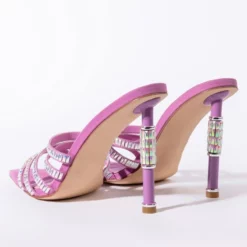 AZALEA WANG TAKE IT BACK STILETTO SANDAL IN PURPLE -AZALEA WANG Shop azalea wang take it back stiletto sandal in purple purple 5 5