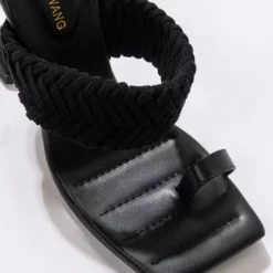 AZALEA WANG TAKE ME ON A VACA STILETTO SANDAL IN BLACK -AZALEA WANG Shop azalea wang take me on a vaca stiletto sandal in black black 6 6