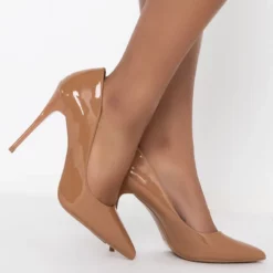 AZALEA WANG TAKE ME OUT STILETTO PUMP IN DARK NUDE -AZALEA WANG Shop azalea wang take me out stiletto pump in dark nude dark nude 2 2