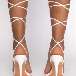 AZALEA WANG TAKE THE LEAP WITH ME STILETTO SANDAL IN WHITE -AZALEA WANG Shop azalea wang take the leap with me stiletto sandal in white white 4 4