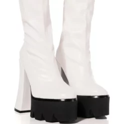 AZALEA WANG TATI CHUNKY BOOT IN WHITE
