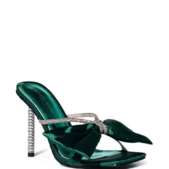 AZALEA WANG TATUM BOW SANDAL IN GREEN -AZALEA WANG Shop azalea wang tatum bow sandal in green green 3 3 c1