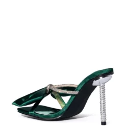 AZALEA WANG TATUM BOW SANDAL IN GREEN -AZALEA WANG Shop azalea wang tatum bow sandal in green green 4 4 c1
