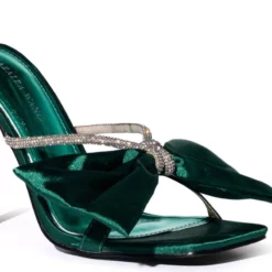 AZALEA WANG TATUM BOW SANDAL IN GREEN -AZALEA WANG Shop azalea wang tatum bow sandal in green green 5 5 c1