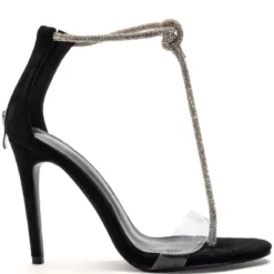 AZALEA WANG SHIMMER AND SHINE STRAPPY STILETTO SANDAL IN SILVER -AZALEA WANG Shop azalea wang tia stiletto sandal in silver black 2 2