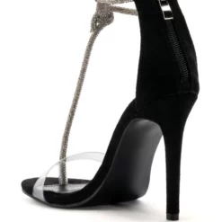 AZALEA WANG SHIMMER AND SHINE STRAPPY STILETTO SANDAL IN SILVER -AZALEA WANG Shop azalea wang tia stiletto sandal in silver black 4 4