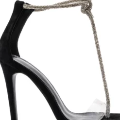 AZALEA WANG SHIMMER AND SHINE STRAPPY STILETTO SANDAL IN SILVER -AZALEA WANG Shop azalea wang tia stiletto sandal in silver black 5 5