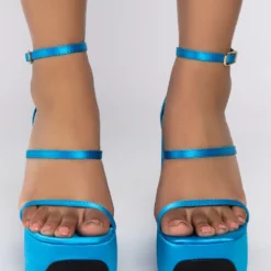 AZALEA WANG TOUCH THE SKY WEDGE SANDAL IN BLUE -AZALEA WANG Shop azalea wang touch the sky wedge sandal in blue blue 3 3