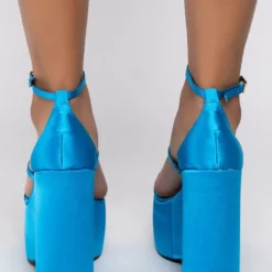 AZALEA WANG TOUCH THE SKY WEDGE SANDAL IN BLUE -AZALEA WANG Shop azalea wang touch the sky wedge sandal in blue blue 4 4