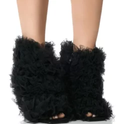 AZALEA WANG TUTU TULLE STILETTO BOOTIE IN BLACK -AZALEA WANG Shop azalea wang tutu tulle stiletto bootie in black black 1 1