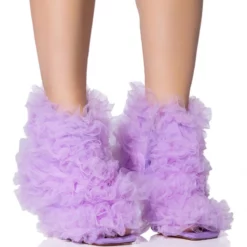 AZALEA WANG TUTU TULLE STILETTO BOOTIE IN PURPLE