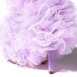 AZALEA WANG TUTU TULLE STILETTO BOOTIE IN PURPLE -AZALEA WANG Shop azalea wang tutu tulle stiletto bootie in purple purple 5 5