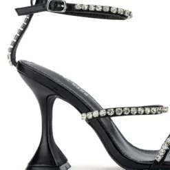 AZALEA WANG UNLIMITED EMBELLISHED SANDAL IN BLACK -AZALEA WANG Shop azalea wang unlimited embellished sandal in black black 5 5