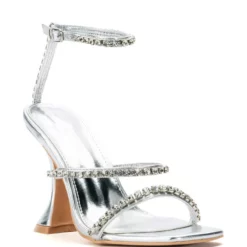 AZALEA WANG UNLIMITED EMBELLISHED SANDAL IN SILVER -AZALEA WANG Shop azalea wang unlimited embellished sandal in silver silver 3 3