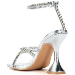 AZALEA WANG UNLIMITED EMBELLISHED SANDAL IN SILVER -AZALEA WANG Shop azalea wang unlimited embellished sandal in silver silver 4 4