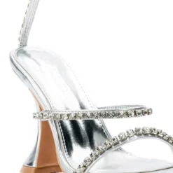 AZALEA WANG UNLIMITED EMBELLISHED SANDAL IN SILVER -AZALEA WANG Shop azalea wang unlimited embellished sandal in silver silver 5 5