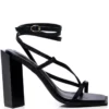 AZALEA WANG VALLEA CHUNKY SANDAL IN BLACK -AZALEA WANG Shop azalea wang vallea chunky sandal in black black 2 2