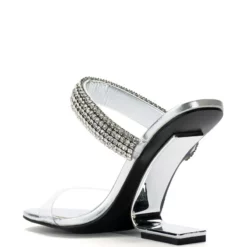 AZALEA WANG VANCE METALLIC WEDGE SANDAL IN SILVER -AZALEA WANG Shop azalea wang vance metallic wedge sandal in silver silver 4 4