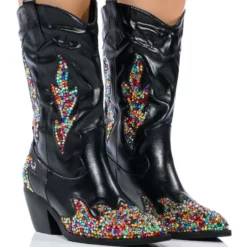 AZALEA WANG VINNY EMBELLISHED WESTERN BOOTIE