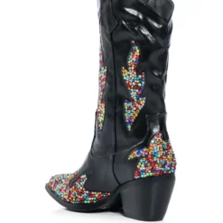 AZALEA WANG VINNY EMBELLISHED WESTERN BOOTIE -AZALEA WANG Shop azalea wang vinny embellished western bootie black 4 4