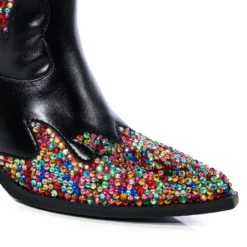 AZALEA WANG VINNY EMBELLISHED WESTERN BOOTIE -AZALEA WANG Shop azalea wang vinny embellished western bootie black 5 5