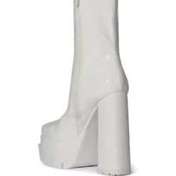 AZALEA WANG VIPER PATENT BOOTIE IN WHITE -AZALEA WANG Shop azalea wang viper patent bootie in white white 4 4