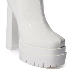 AZALEA WANG VIPER PATENT BOOTIE IN WHITE -AZALEA WANG Shop azalea wang viper patent bootie in white white 5 5