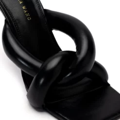 AZALEA WANG WALK ON BY PUFF SANDAL IN BLACK -AZALEA WANG Shop azalea wang walk on by puff sandal in black black 5 5 c1