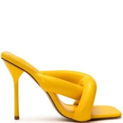 AZALEA WANG WALK ON BY PUFF SANDAL IN YELLOW -AZALEA WANG Shop azalea wang walk on by puff sandal in yellow yellow 2 2 c1