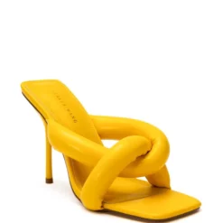 AZALEA WANG WALK ON BY PUFF SANDAL IN YELLOW -AZALEA WANG Shop azalea wang walk on by puff sandal in yellow yellow 3 3 c1