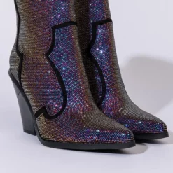 AZALEA WANG WHY SO SERIOUS CHUNKY WESTERN BOOTIE IN MULTI -AZALEA WANG Shop azalea wang why so serious chunky bootie in multi multi 4 4