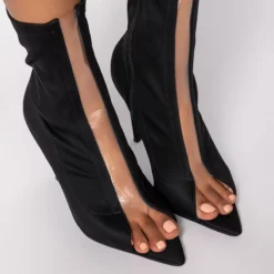 AZALEA WANG WORK FOR IT STILETTO BOOTIE IN BLACK -AZALEA WANG Shop azalea wang work for it stiletto bootie in black black 5 5