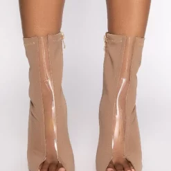 AZALEA WANG WORK FOR IT STILETTO BOOTIE IN BROWN -AZALEA WANG Shop azalea wang work for it stiletto bootie in brown beige 3 3