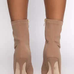 AZALEA WANG WORK FOR IT STILETTO BOOTIE IN BROWN -AZALEA WANG Shop azalea wang work for it stiletto bootie in brown beige 4 4