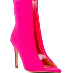 AZALEA WANG WORK FOR IT STILETTO BOOTIE IN FUCHSIA -AZALEA WANG Shop azalea wang work for it stiletto bootie in fuchsia fuchsia 3 3