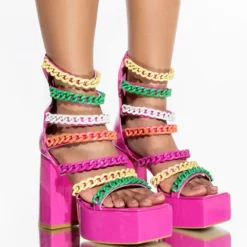 AZALEA WANG WORTH THE WAIT CHUNKY SANDAL IN MULTI -AZALEA WANG Shop azalea wang worth the wait chunky sandal in multi multi 1 1 c1