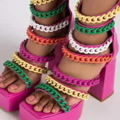AZALEA WANG WORTH THE WAIT CHUNKY SANDAL IN MULTI -AZALEA WANG Shop azalea wang worth the wait chunky sandal in multi multi 5 5