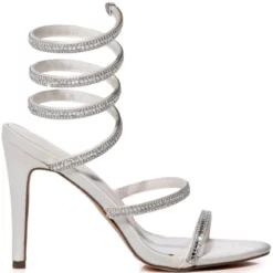 AZALEA WANG WRENLEY RHINESTONE STILETTO SANDAL IN WHITE