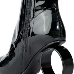 AZALEA WANG ZELDA CIRCULAR HEELED BOOTIE IN BLACK -AZALEA WANG Shop azalea wang zelda circular heeled bootie in black black 5 5