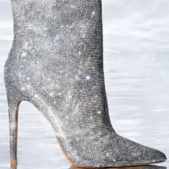 BALLER SILVER GLITTER BOOTIE -AZALEA WANG Shop baller silver glitter bootie silver 4 4 c1