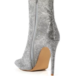 BALLER SILVER GLITTER BOOTIE -AZALEA WANG Shop baller silver glitter bootie silver 6 6 c1