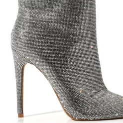 BALLER SILVER GLITTER BOOTIE -AZALEA WANG Shop baller silver glitter bootie silver 7 7