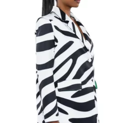 BE BOLD OVERSIZED ZEBRA BLAZER -AZALEA WANG Shop be bold oversized zebra blazer black white 3 3