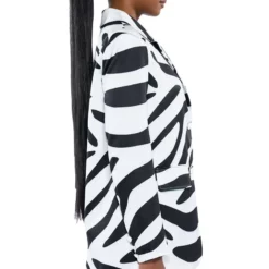 BE BOLD OVERSIZED ZEBRA BLAZER -AZALEA WANG Shop be bold oversized zebra blazer black white 6 6